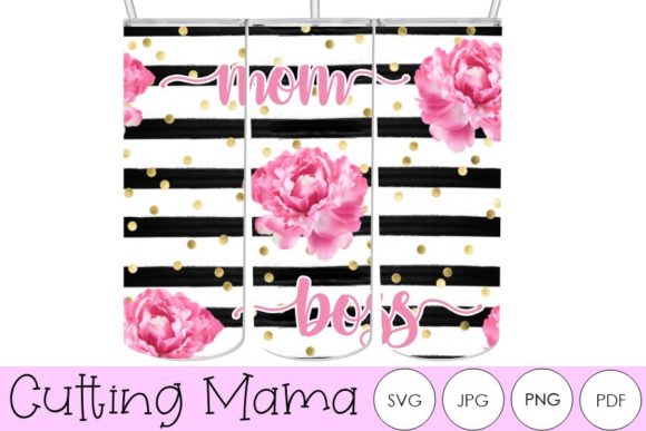 20 Oz Mom Boss Sublimation Skinny Floral