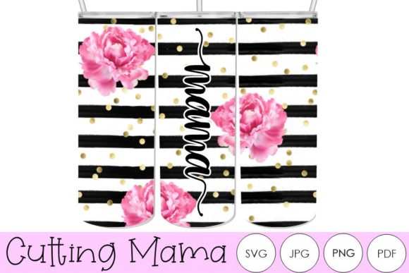 20 Oz Skinny Mama Striped Black White