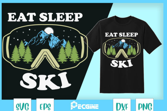 Eat Sleep Ski Snowboard Goggles