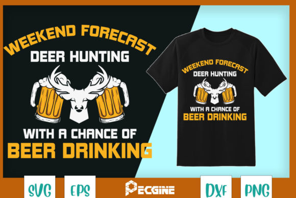 Funny Deer Hunting Beer Drinking