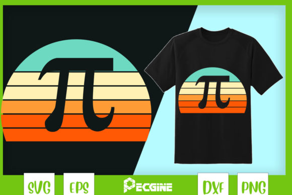 Funny Pi Retro Vintage Cute Sunset