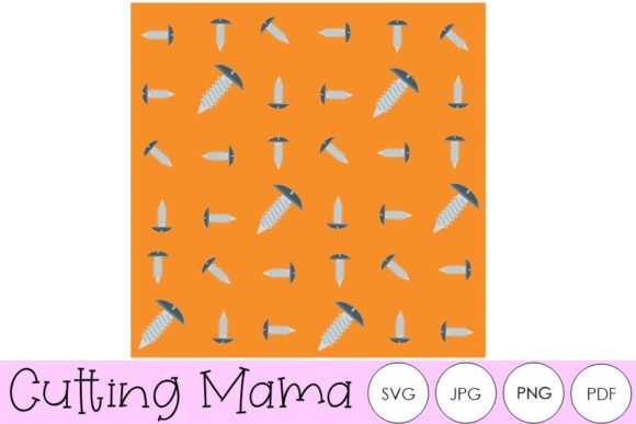 Orange Screw Seamless Pattern