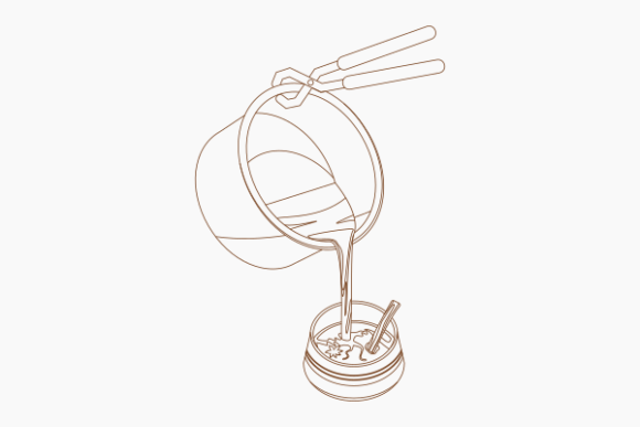 Outline Pouring Masala Chai from Pan
