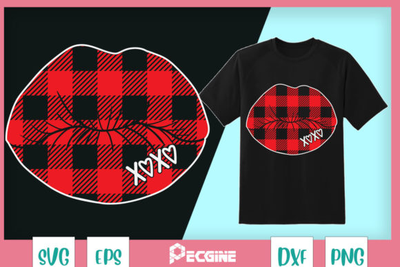 Red Buffalo Plaid Lips