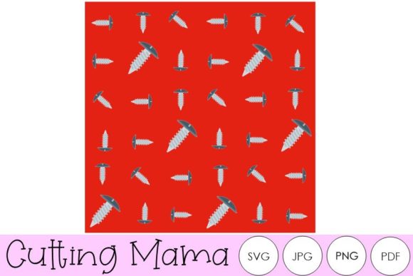 Red Screw Seamless Pattern
